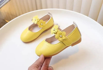 Spring Autumn Little Girls Ballet Shoes Sweet Chic Kids Fashion Princess Leather Shoes Causal Versatile Children's Flats Soft