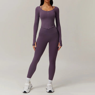 Ultra Premium 2PCS Women Tracksuits Yoga Set Long Sleeve