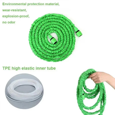 Flexible Garden Hose High Pressure Car Wash Hose Home Garden Daily Watering Tools Expandable  Magic Water Pipes 25FT-200FT