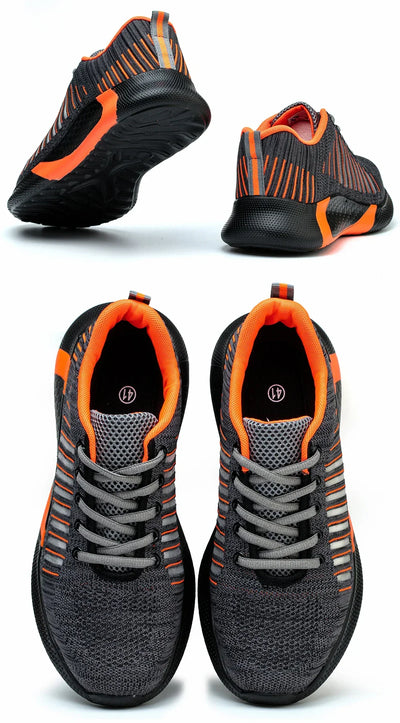 Men's Safety Shoes with Steel Toe Cap Anti-smash Work Sneakers Lightweight Puncture-Resistant Indestructible Breathable Footwear