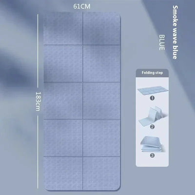 Folding Yoga Mat Non Slip, Eco Friendly Pilates Fitness Mats Anti-Tear Exercise Yoga Mat Outdoor Midday Rest Mat