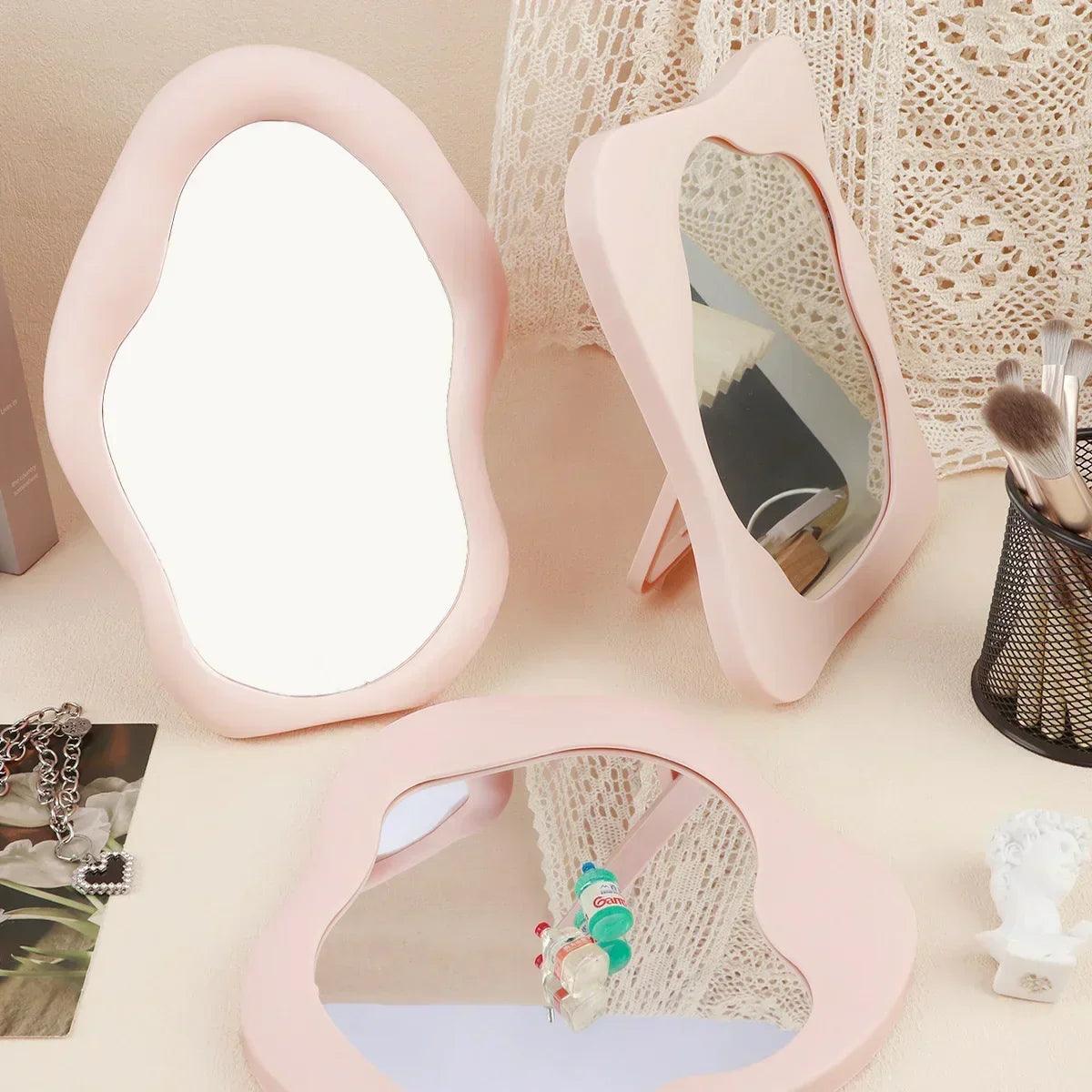 Makeup mirror room decoration desk accessorie bedroom decorative mirrors tabletop home aesthetic decor