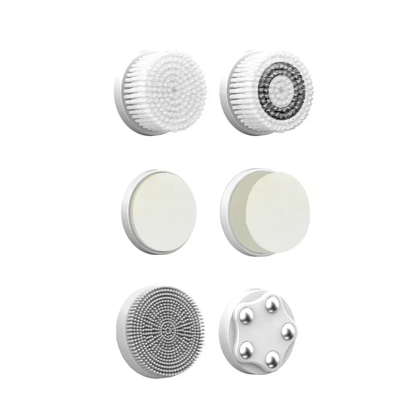 New 6-in-1 Facial Cleansing Brush Heads – Deep Pore Cleaning, Exfoliation & Gentle Skincare, Universal Fit for All Devices