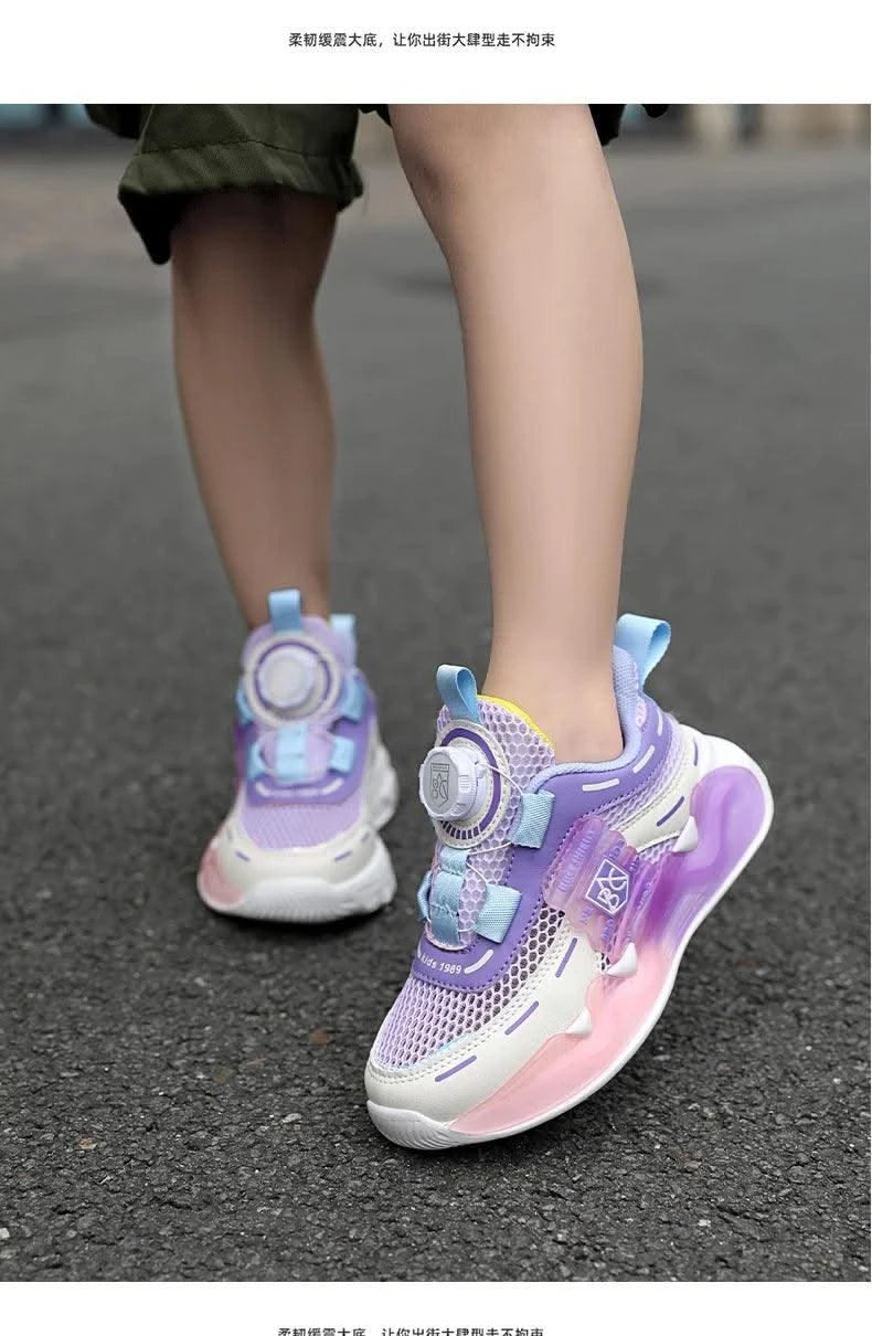 Children's school sports shoes breathable mat mesh casual anti slip easy to wear, suitable for boys and girls aged 5-10 years ol