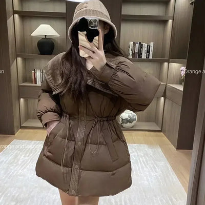 Medium Length Parkas Woman Blouson Outdoor Clothes Jackets Discount Loose Casual Lined Cold Elegant Hot Down Coats for Women