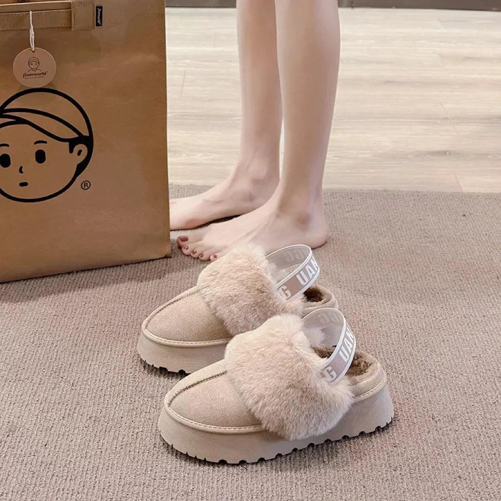 2024 new winter snow boots for women - fur lined with thick fleece and warm cotton