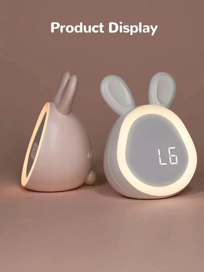Kids Cute Rabbit Alarm Clock With Night Light Stepless Dimming Led Digital Alarm Clock For Boys Girls
