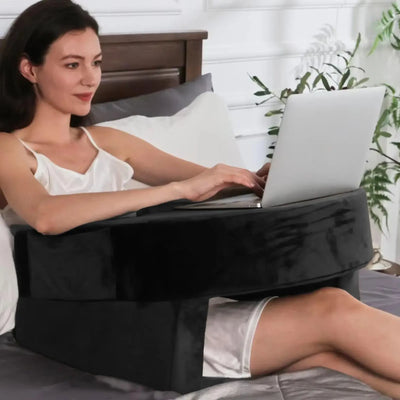 Laptop Pillow Reading Pillow With Side Pocket Ergonomic Cushion For Adults Working Study Bed Sofa Floor Dorm Living Room Bedroom
