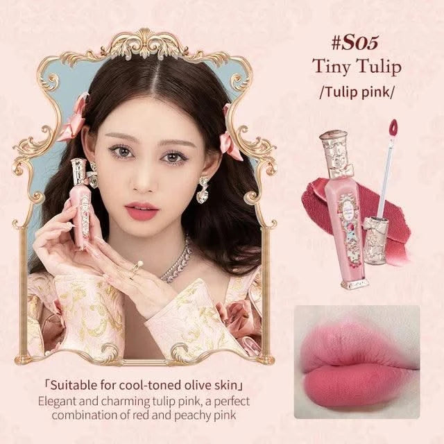Beauty Glazed  Mirror Flower Lip Gloss  Lipstick Strawberry Rococo Collection Little Angel Lip Cream Lipstick 3.5g