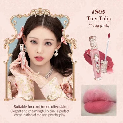 Beauty Glazed  Mirror Flower Lip Gloss  Lipstick Strawberry Rococo Collection Little Angel Lip Cream Lipstick 3.5g
