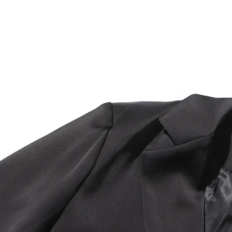 Blazer Women Fashion Elegant Style Flower Splicing Design Suit Jacket Three-dimensional Decoration Solid Color Suit Women Coats