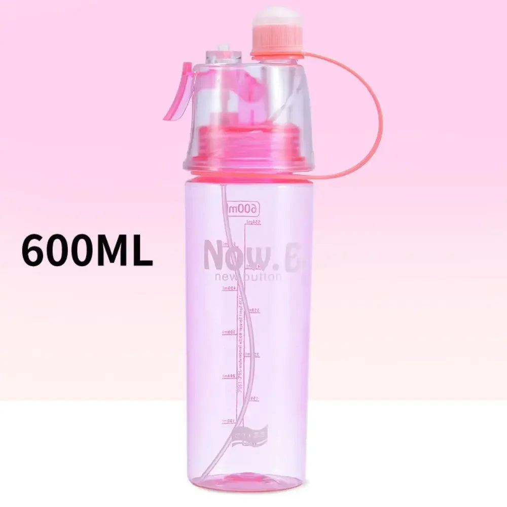 Creative With Straw Water Bottle Spray Drinkware Drink Spray Cup Portable 600ML Spray Water Bottle Travel