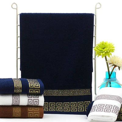 Adult Bathroom Towels, 35x75cm, 100% Cotton, High Quality, Luxury Soft, Embroidered, Beach, Strongly Water Absorbent