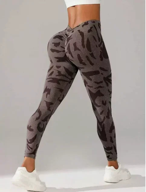Women V-waist Printed Seamless Leggings