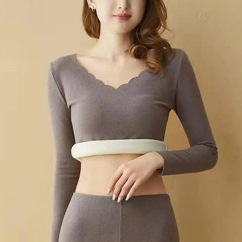 Womens Thermal Underwear Long Thermal Underwear Shirt Soft Elastic Warmth Shirt Winter Underwear Comfortable for Women
