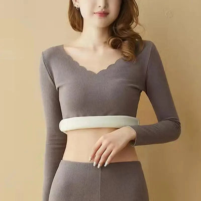 Womens Thermal Underwear Long Thermal Underwear Shirt Soft Elastic Warmth Shirt Winter Underwear Comfortable for Women