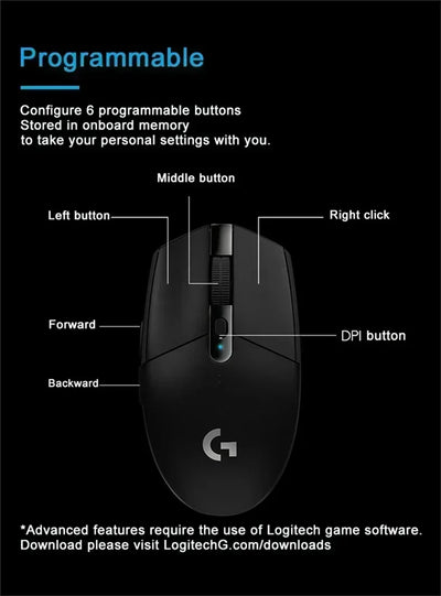 Logitech G304 wireless gaming mouse support desktop notebook programmable lightweight portable gaming mouse Logitech