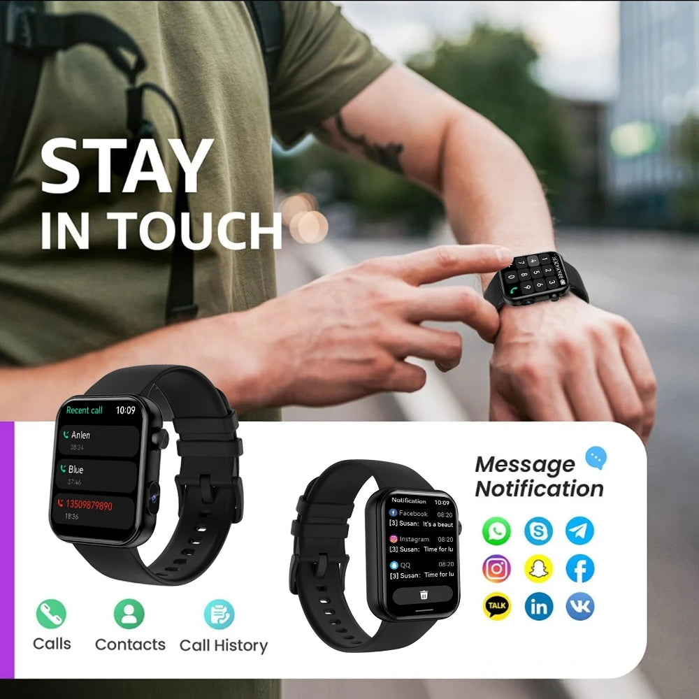 2025 New Smart Watch Men Women Camera Take Photos Record Video Health Monitor Sports Fitness Waterproof BT Call Smartwatch
