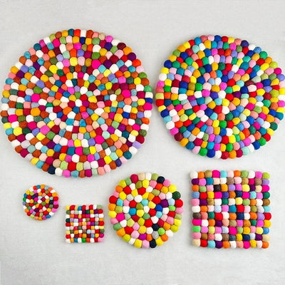 Wool Felt Singing Bowl Mat Handmade Colorful Sound Bowl Accessories Circular Musical Instrument Mats Square Seat Cushions