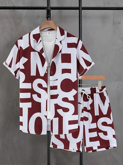 Beach Shorts Two Piece Set Men