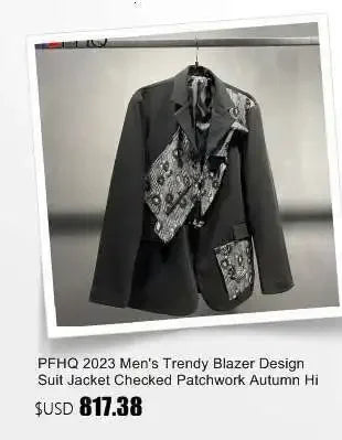PFHQ Autumn Texture Design Niche Men's Blazers Streetwear Outdoor Patchwork Sports Baggy High Quality Delicacy Suit Coat 21Z1391