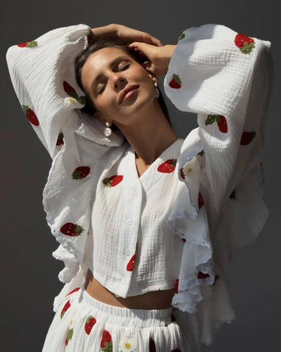 Women Lantern Linen Top