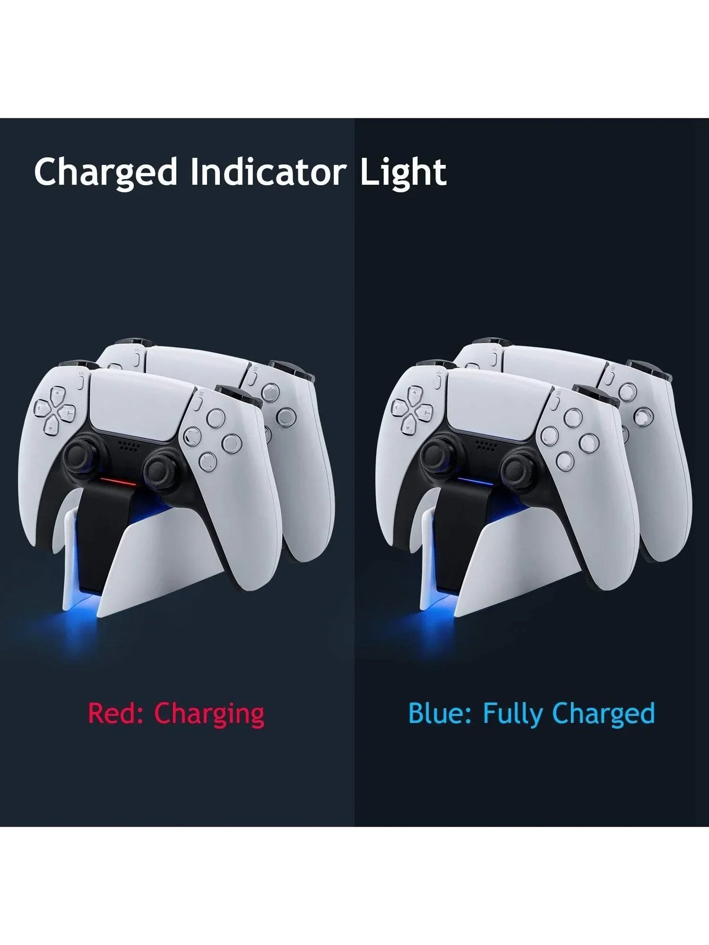 Game Wireless Charging Station for PS5 with Dual Fast Charger Dock and LED Charging Indicators