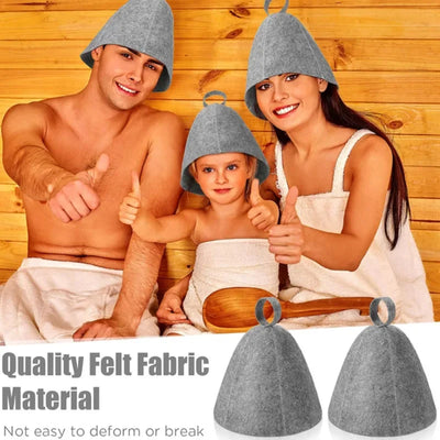 sauna Anti Heat Sauna Hat Thicken Wool Felt Shower Cap Hair Turban Quickly Towel Drying Towel Hats Sauna Bathroom Accessories