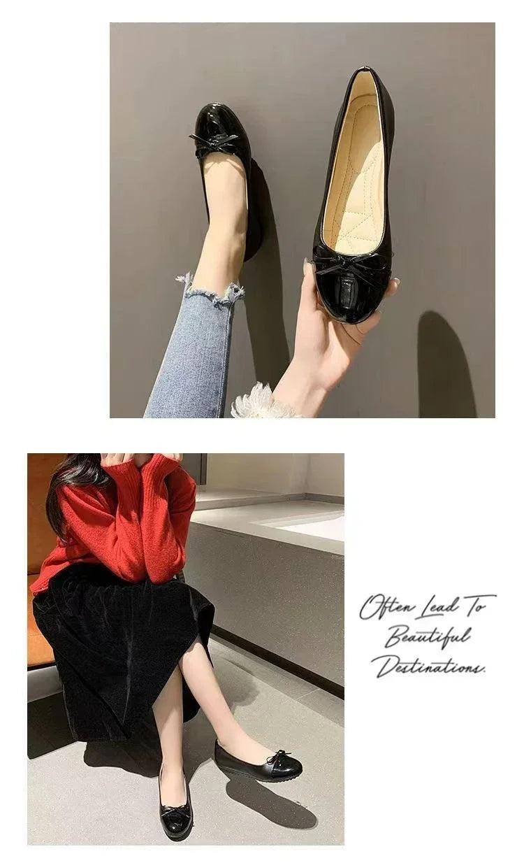 Women’s elegant bow-knot slip-on loafers flat shoes fashion ballerina woman/ladies zapatos de mujer