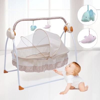 Electric Baby Cradle, Baby Bed, Folding and Soothing, Automatic Swinging, Newborn Bed