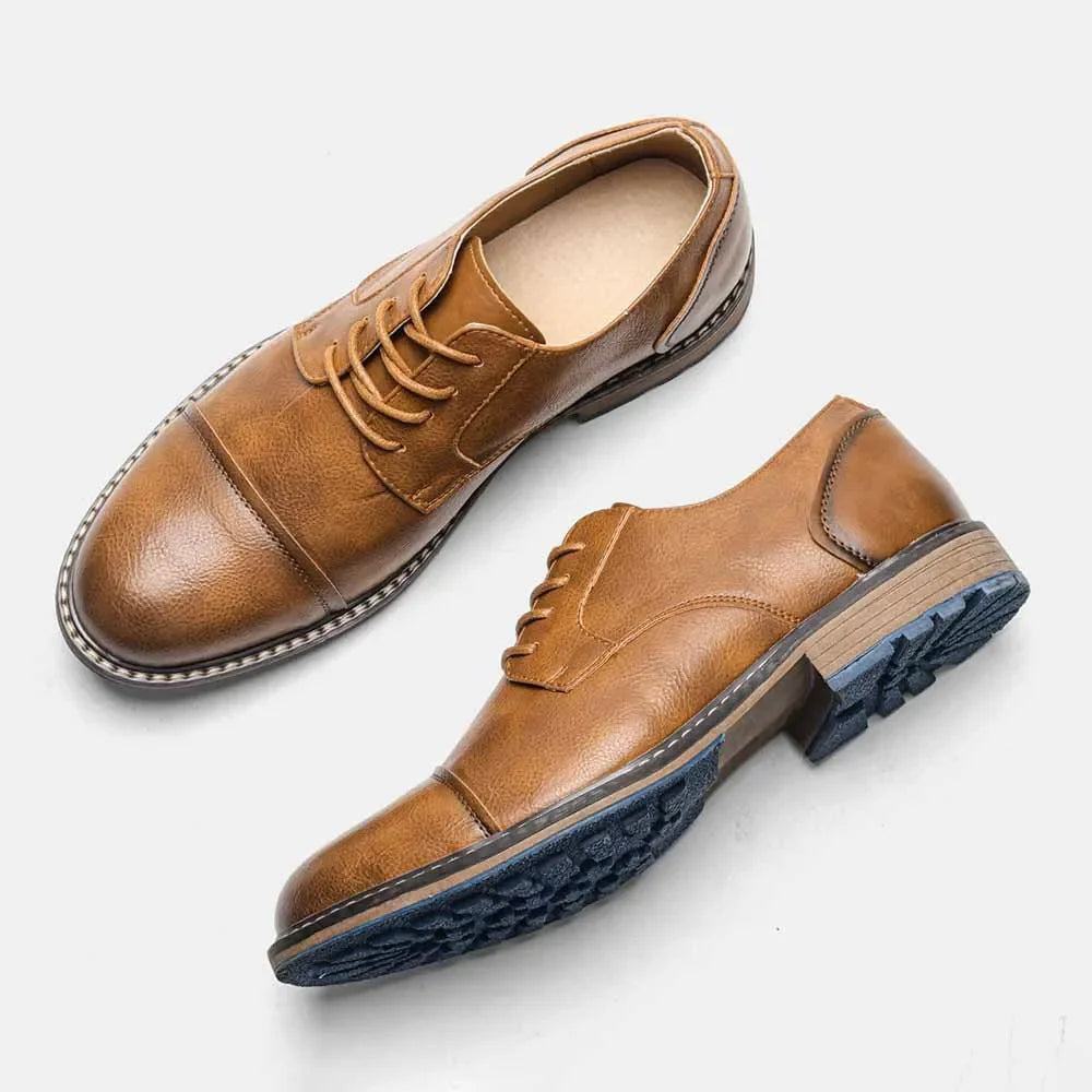 Men's Formal Shoes British Retro Brogue Shoes Mens Casual Business Leather Oxfords Men Office Dress Shoe Flats