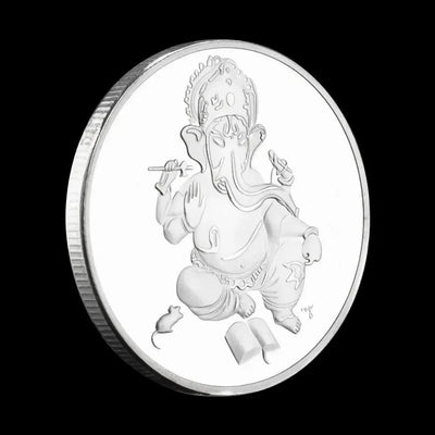 The Legend of Ganesha Collectible Souvenir Coin Basso-Relievo Silver Plated Coin Hinduism Commemorative Coin
