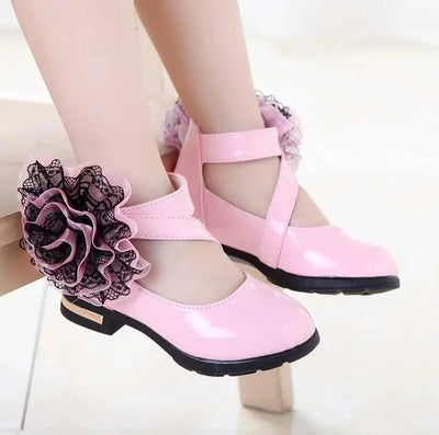 Light Heel Princess Flower Leather Shoes| Kids Girls Fashion Shoes | Children's Shoes |Party | Dress | Wedding | Dance