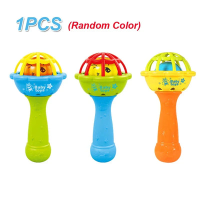 ASWJ Soft Baby Grasping Ball Rattles with Bell Ball Early Education Educational Sensory Toy Newborn Gift Random Color