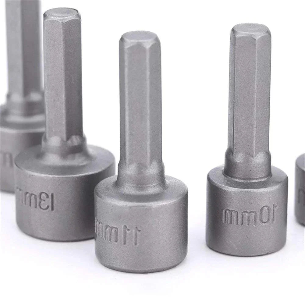 9pcs Power Hand Driver Drill Tools Set 5-13mm Metric Socket Wrench Set Power Nuts Driver Socket 1/4" Hex Shank Drill Bit Set