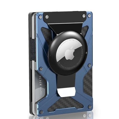 Mag Safe Wallet Money Clip, 2 in 1 Air Tag Holder and Money Clip, [With1 Magnetic Sheets], for Magnetic and Non-Magnetic Phones