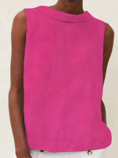 Solid Linen Women's Office Tops