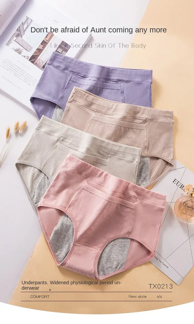 Panties For Menstruation Cotton Physiological Period Leak Proof Menstrual Panties Women Mid Waist Culotte Underwear Sexy Briefs