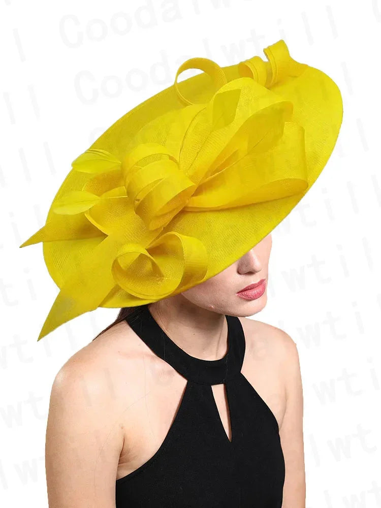 Royal Ascot Big Fascinator Hats Headband Ladies Church Kentucky Derby Headpiece Ladies Race Fashion Hair Accessories Bride Hats