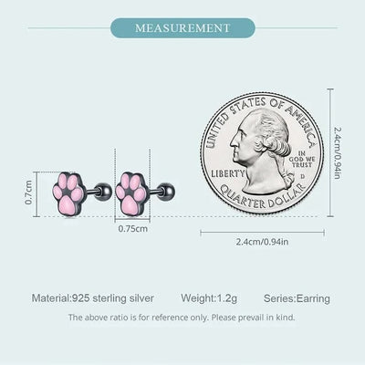 WOSTU Real 925 Sterling Silver Cat Ear Hoop Earrings For Women