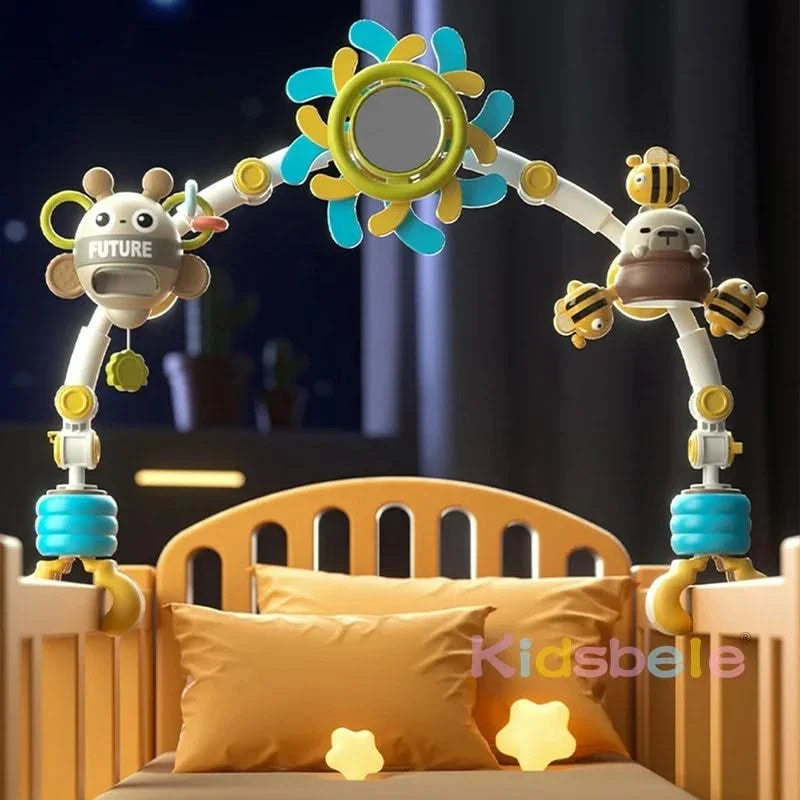 Baby Stroller Arch Toy With Spinning Baby Adjustable Stroller Mobile Toys For Newborns Toddlers Crib Gift Infant Sensory Toys