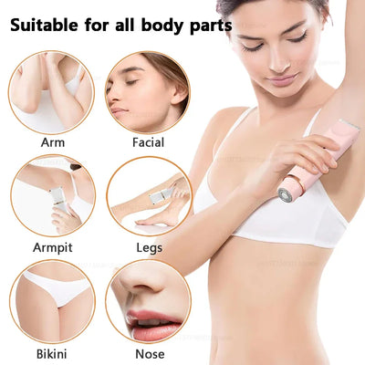 Electric Razor for Women Painless Women Mustache Electric Shaver for Leg Bikini Body Hair Trimmer Facial Epilator Hair Remover