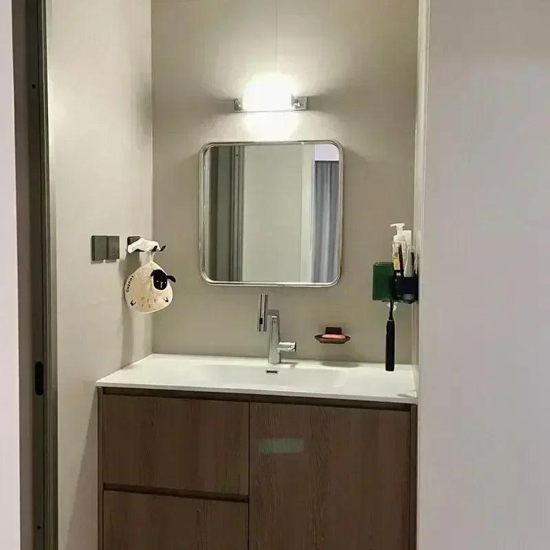 Minimalist bathroom mirror bedroom home wall mounted makeup light luxury nordic