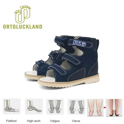 Boys Children Orthopedic Shoes For Kids Summer Sandals Toddler Leather Varus Clubfoot Footwear 2-8Year
