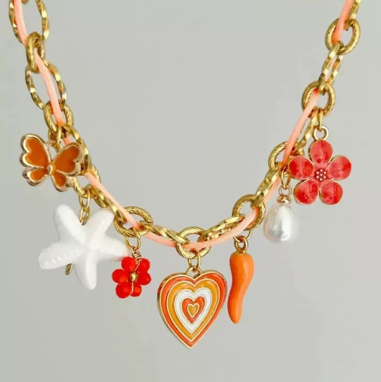 Handmade Scarf Choker Necklace for Women Girls New Fashion Fish Baroque Pearl Pendant Necklace Bohemian Vacation Necklace Gifts