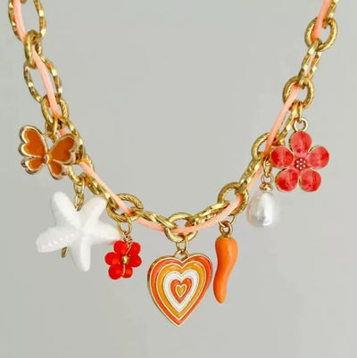 Handmade Scarf Choker Necklace for Women Girls New Fashion Fish Baroque Pearl Pendant Necklace Bohemian Vacation Necklace Gifts