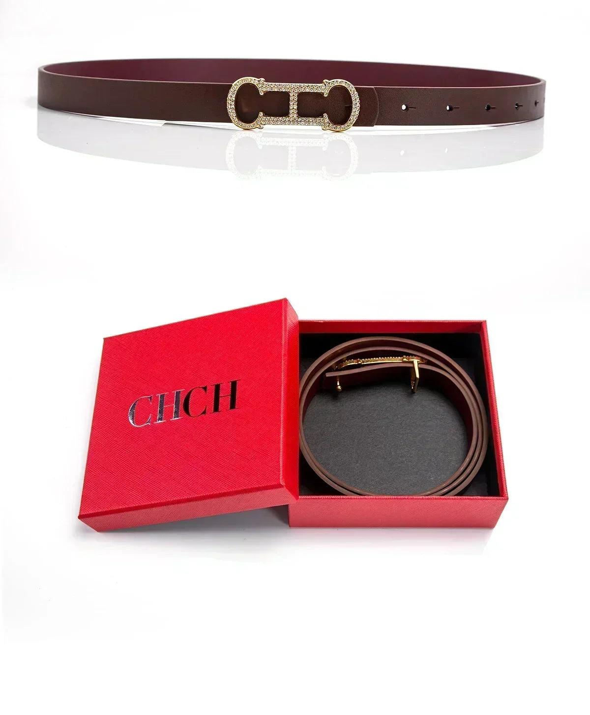 Women designer alloy buckle genuine leather |waist strap | female | jeans |trouser