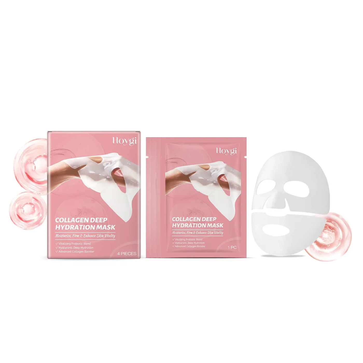 Collagen Face Mask Anti Aging Firming Moisturizing Refreshing Shrink Pore Brightening Overnight Mask Hyaluronic Acid Facial Mask