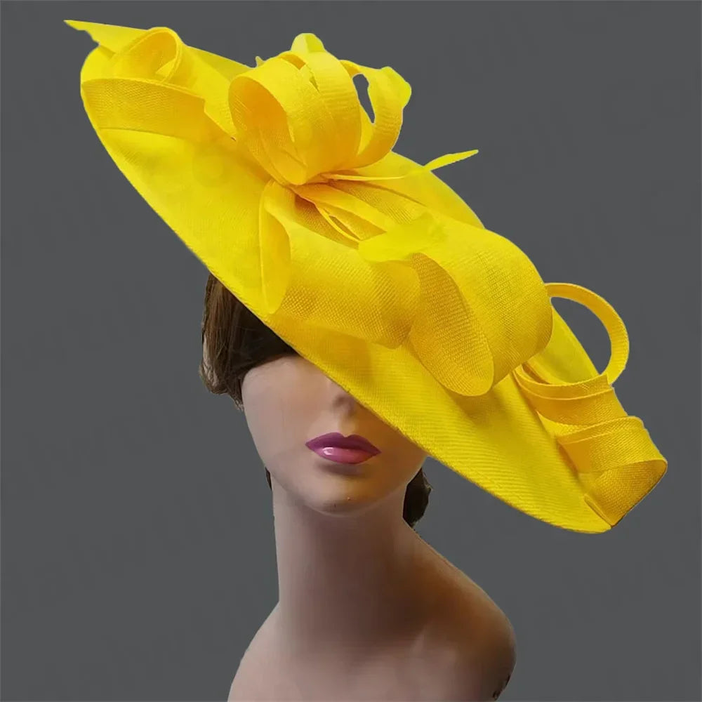 Royal Ascot Big Fascinators Hat Women Party Tea Fancy Millinery Cap Elegant Ladies Wedding Event Headpiece Headband Party Hats