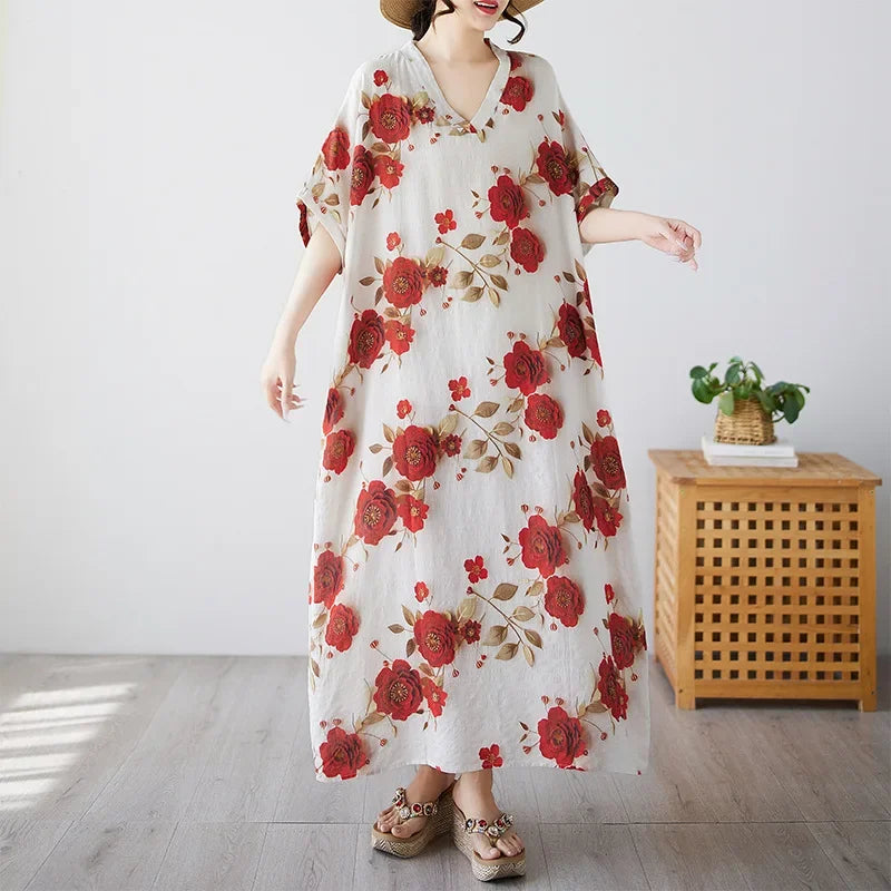 Summer Dress for Women Clothing Streetwear Ethnic Style Bohemian Beach Vintage Clothes Casual Fashion Harajuku Loose Streetwear